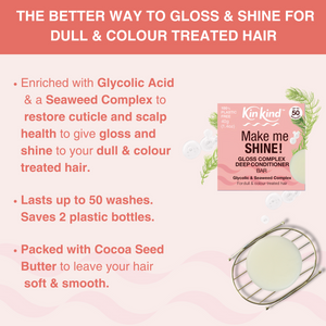 KinKind Make Me Shine Conditioner Bar 50g - for Highlighted & Coloured Hair