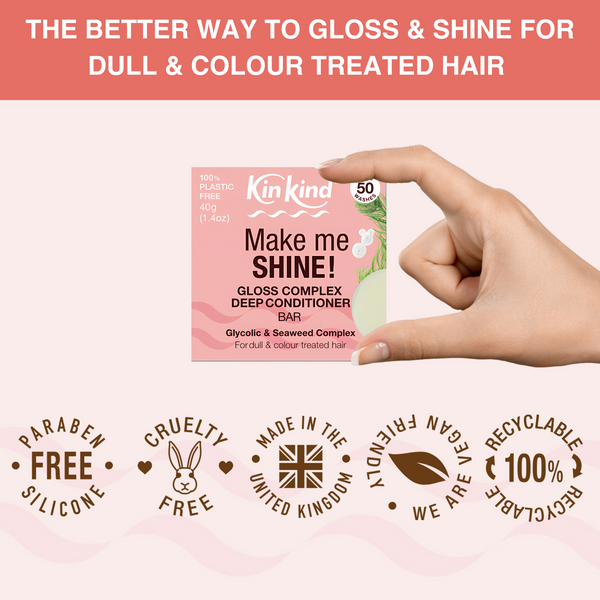 KinKind Make Me Shine Conditioner Bar 50g - for Highlighted & Coloured Hair