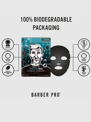 BARBERPRO 100% Compostable Sheet Face Mask for Men - Hydrating