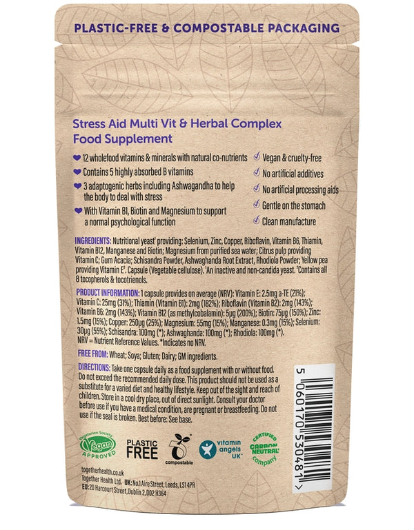 Together Health Stress Aid Vegan & Organic Supplement x30 – Compostable Packet