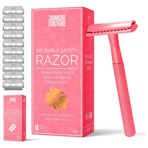 Jungle Culture Reusable Safety Razor + 10 Blades