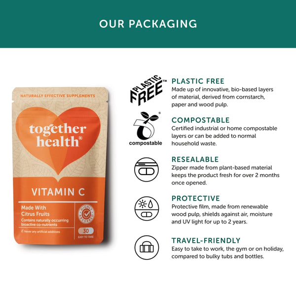 Together Health Vitamin C Vegan & Organic Supplement x30 – Compostable Packet