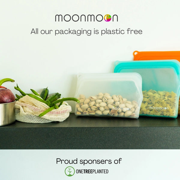 Moonmoon Reusable Silicone Food Bags Medium - x2 Pack