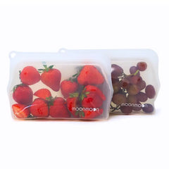 Moonmoon Reusable Silicone Food Storage Bags Small - x2 Pack