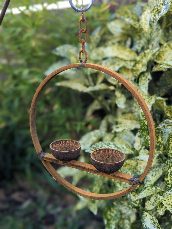 Savage Works Steel Hanging Double Bird Feeder