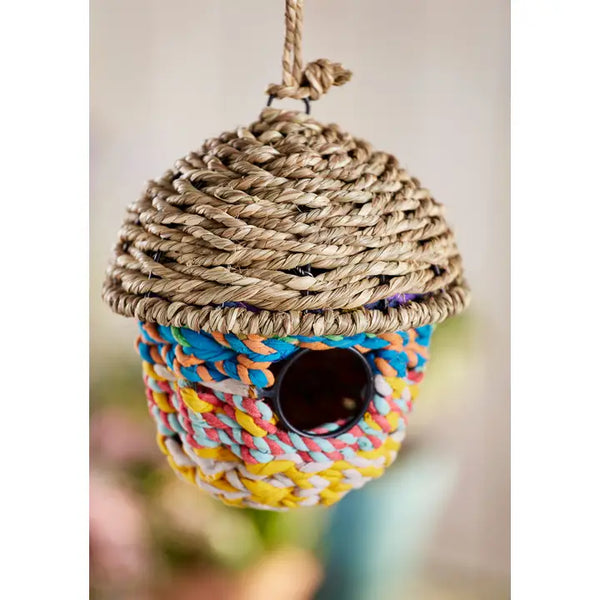 Namaste Recycled Sari Birdhouse - Acorn