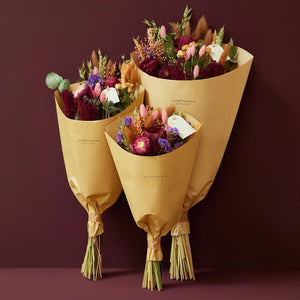 Wildflowers by Floriette Dried Flower Bouquet 50cm - Burgundy