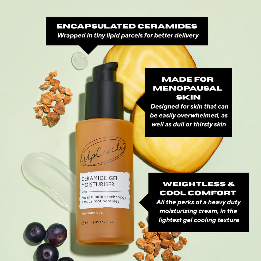 UpCircle Cooling Gel Moisturiser with Ceramides + Maca Root Peptides - Plastic Freedom
