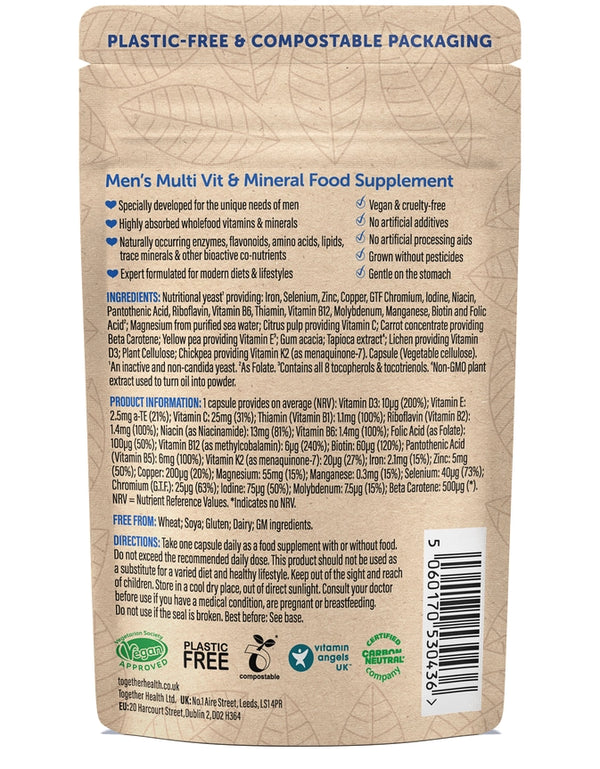 Together Health Men's Multivitamin Vegan & Organic Supplement x30 – Compostable Packet