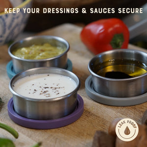 MoonMoon Stainless Steel Dressing & Dips Pots - x3 Pack
