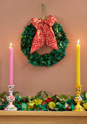 Namaste Recycled Sari Christmas Wreath