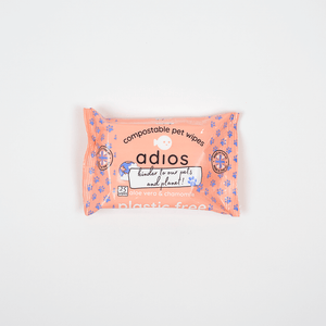 Adios Plastic Compostable 100% Compostable Pet Wet Wipes