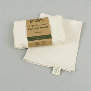 A Slice of Green Organic Cotton Reusable Tissues - x5 Pack