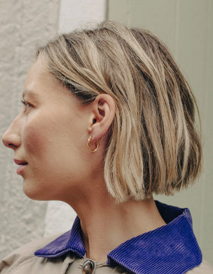 Nordic Muse Gold Small Entwined Latch Waterproof Hoop Earrings