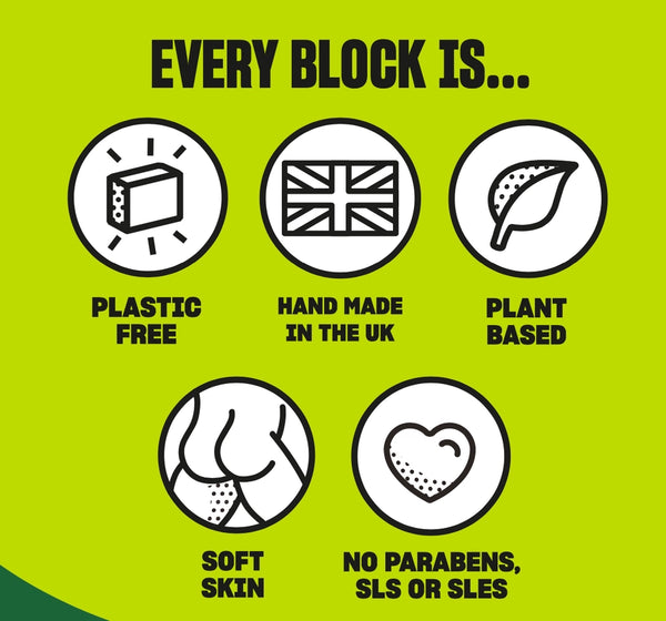 Shower Blocks Solid Shampoo Bar for Dry or Frizzy Hair