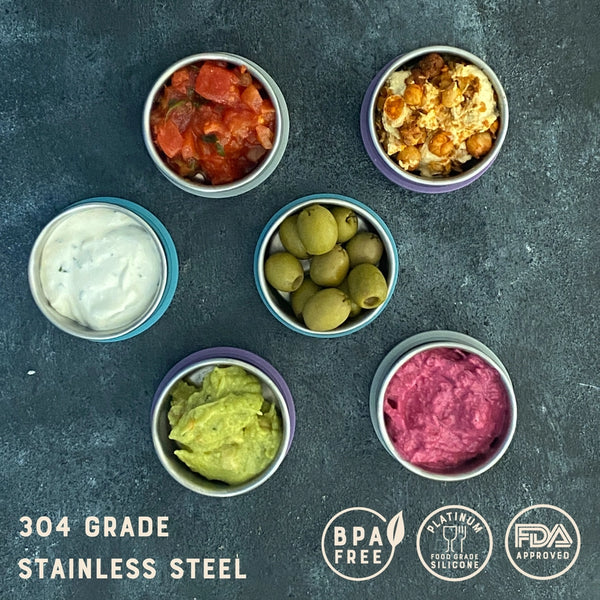 MoonMoon Stainless Steel Dressing & Dips Pots - x3 Pack