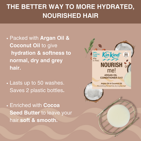 KinKind Nourish Me Conditioner Bar 50g - for Dry & Normal Hair