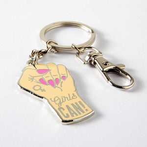 Punky Pins Enamel Keyring - Girls Can