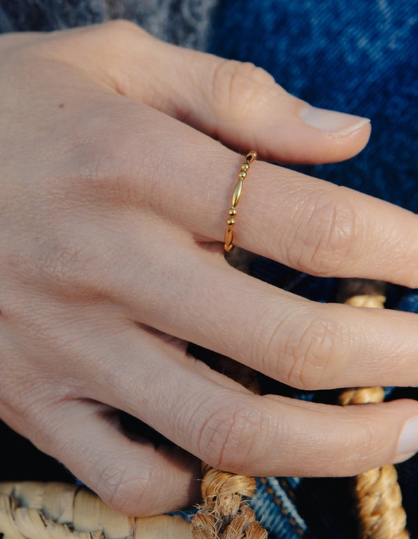 Nordic MuseGold Bead Detail Waterproof Ring