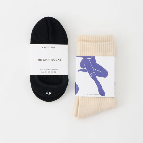 Arctic Fox 100% Bamboo Yoga Crossover Grip Socks