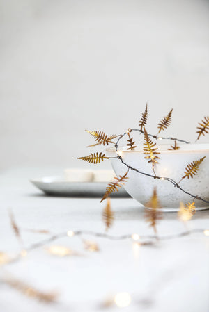 Gold Fern Lead Wire Christmas Lights - 1m