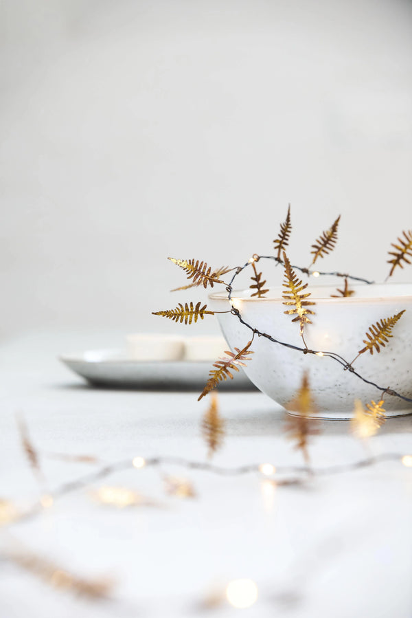 Gold Fern Lead Wire Christmas Lights - 1m