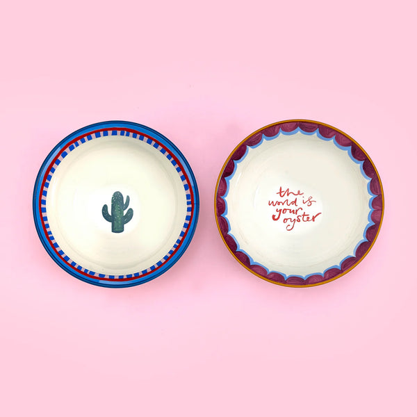 Eleanor Bowmer Cactus & Oyster Nibble Bowls - x2 Pack