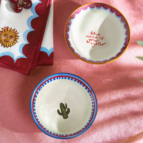 Eleanor Bowmer Cactus & Oyster Nibble Bowls - x2 Pack