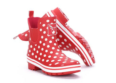Evercreatures Natural Rubber Wellies - Red Polka Dot