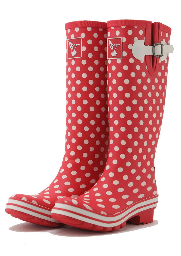Evercreatures Natural Rubber Wellies - Red Polka Dot