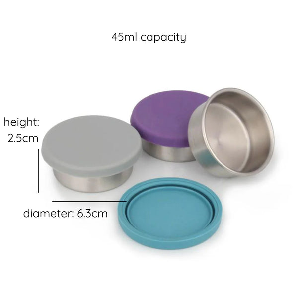 MoonMoon Stainless Steel Dressing & Dips Pots - x3 Pack