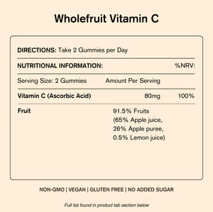 Vegums Vegan Vitamins - Wholefruit Vitamin C