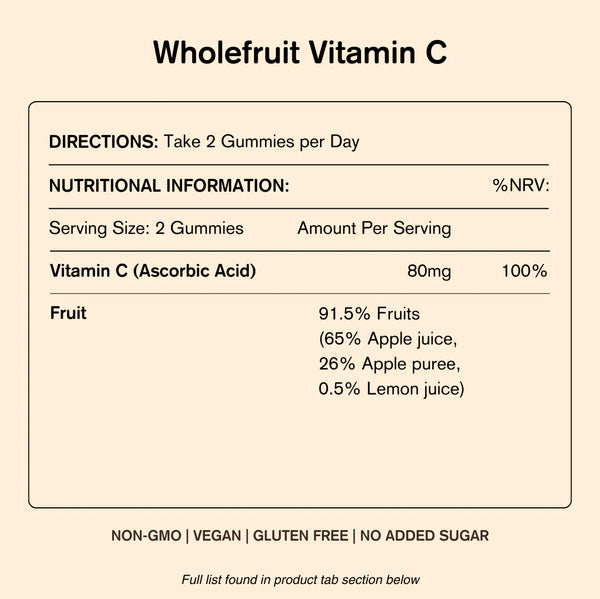 Vegums Vegan Vitamins - Wholefruit Vitamin C