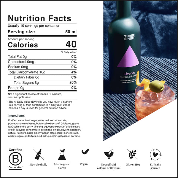 Three Spirit Non-Alcoholic Spirit - Livener