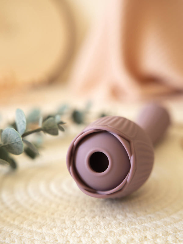 The Natural Love Company Lovage Dual-Ended Rose Inspired Suction Vibrator and Dildo