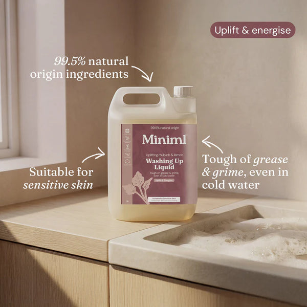 Miniml Rhubarb + Lemon Washing Up Liquid - Home Refill
