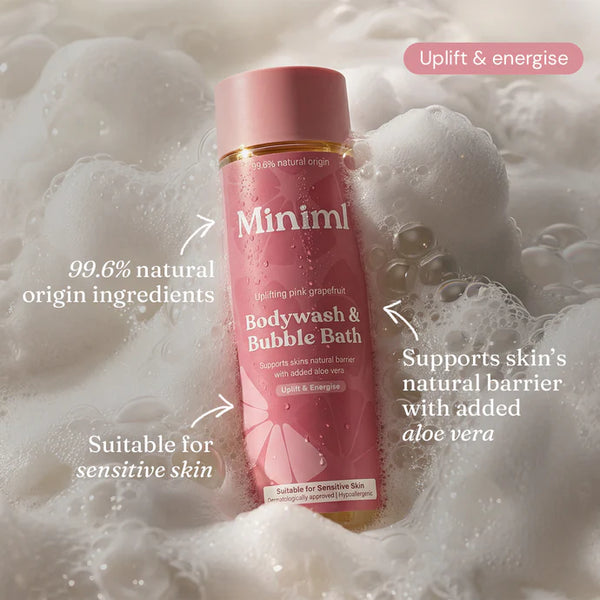Miniml Bodywash + Bubble Bath Pink Grapefruit + Aloe Vera - Refill at Home