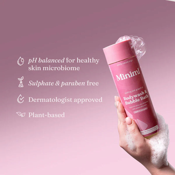 Miniml Bodywash + Bubble Bath Pink Grapefruit + Aloe Vera - Refill at Home