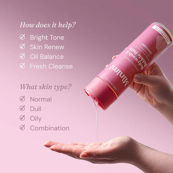 Miniml Bodywash + Bubble Bath Pink Grapefruit + Aloe Vera - Refill at Home