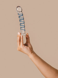 The Natural Love Company Tansy Ribbed Glass Dildo - 7”