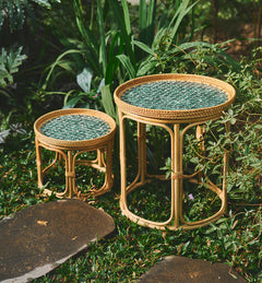 Bam & Bloom Rattan Side Table - Carbis
