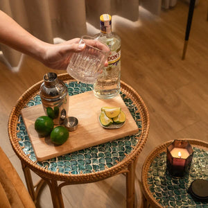 Bam & Bloom Rattan Side Table - Carbis
