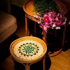 Bam & Bloom Rattan Side Table - Aloe