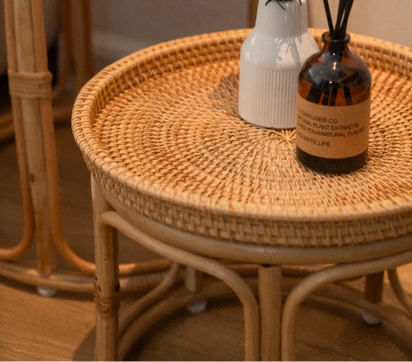Bam & Bloom Rattan Side Table - Hoxton
