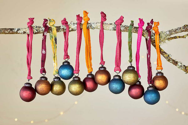 Nkuku Oko Mini Christmas Baubles - x12 Set