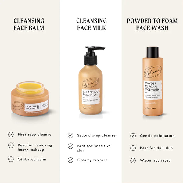 UpCircle Powder to Foam Face Wash - for Dull, Combination + Oily Skin