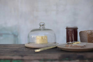 Nkuku Mango Wood & Recycled Glass Butter/Cheese Dish