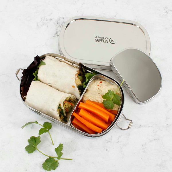 A Slice Of Green Stainless Steel Lunchbox with Mini Container - Kangra