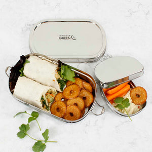 A Slice Of Green Stainless Steel Lunchbox with Mini Container - Kangra