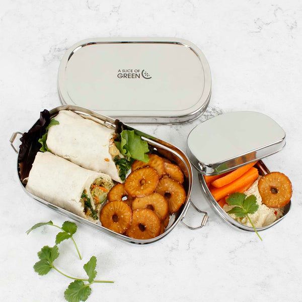 A Slice Of Green Stainless Steel Lunchbox with Mini Container - Kangra